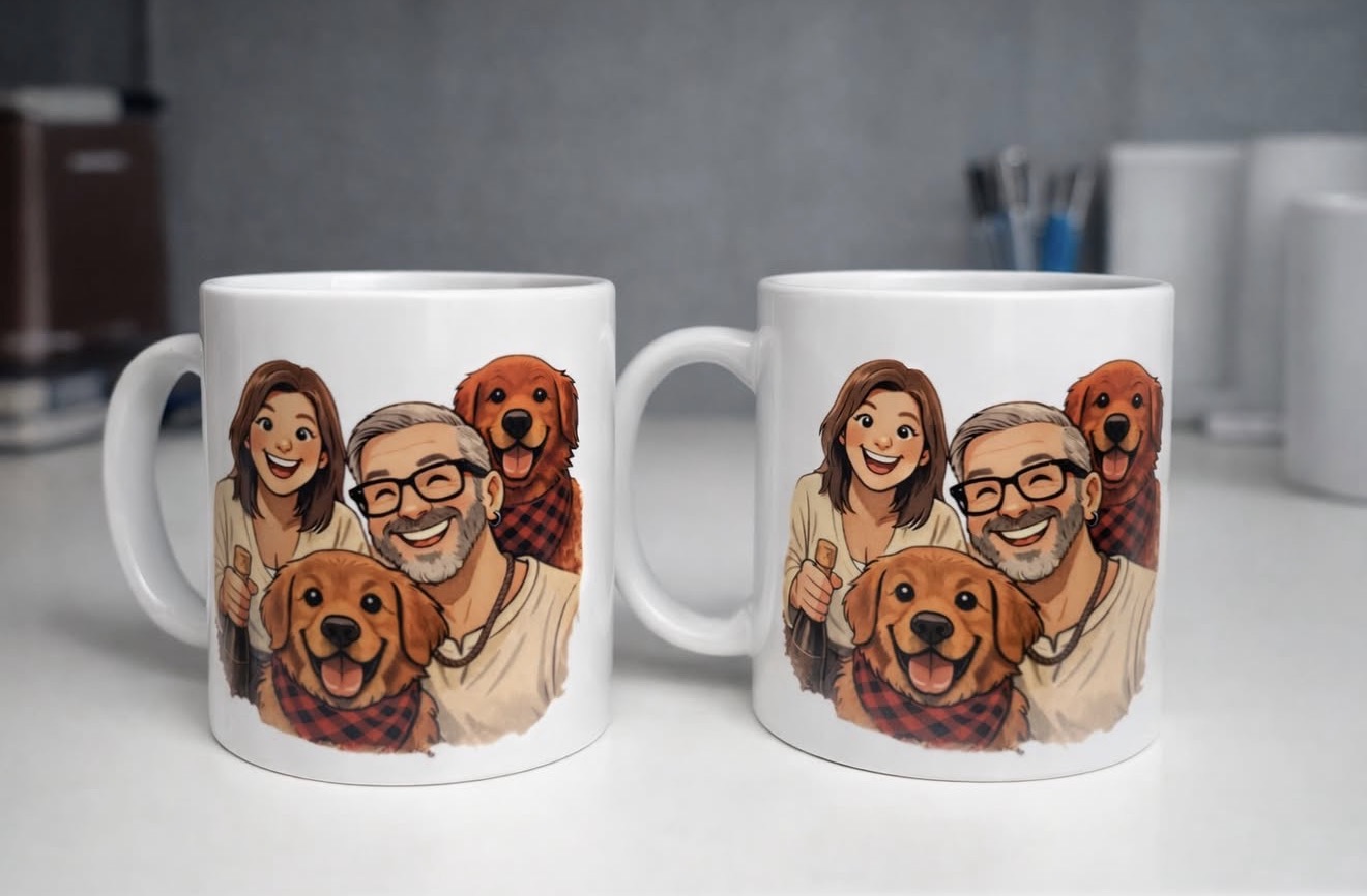 Personalized couple portrait mug