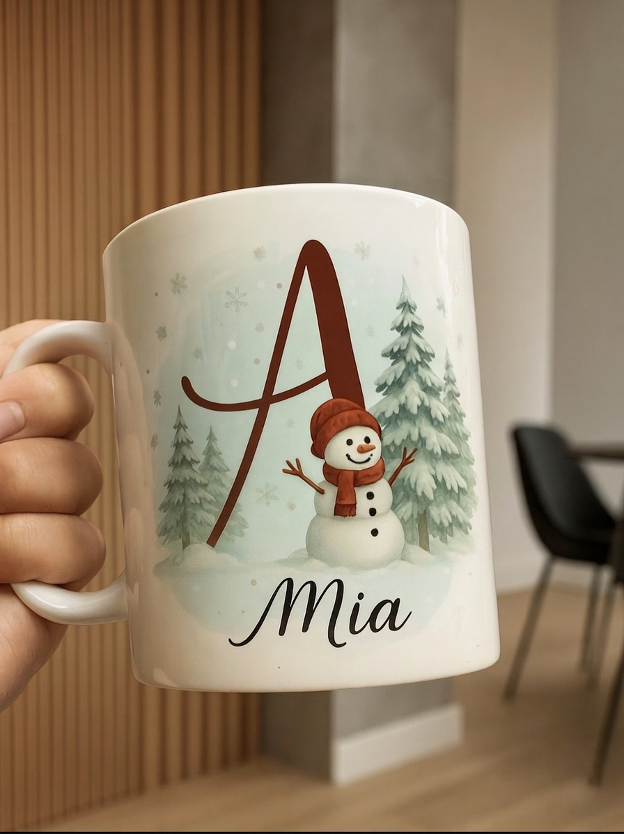 Winter monogram mug