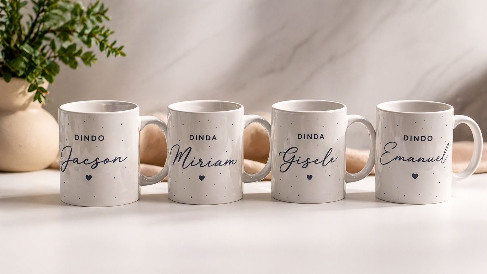 Personalized Dindo & Dinda godparent mugs
